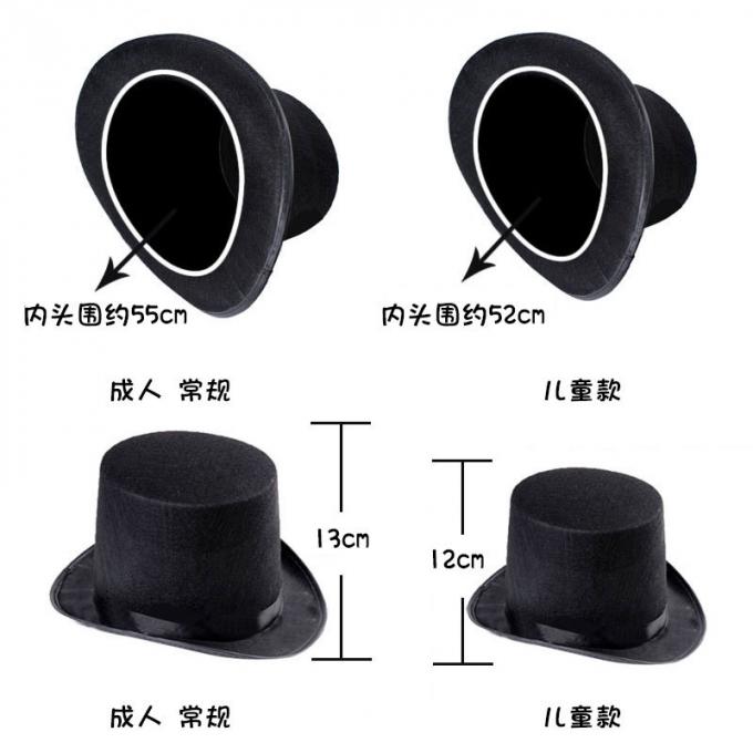 Sombrero de copa duro clásico, sombrero de copa puro de Steampunk de las lanas del 100%
