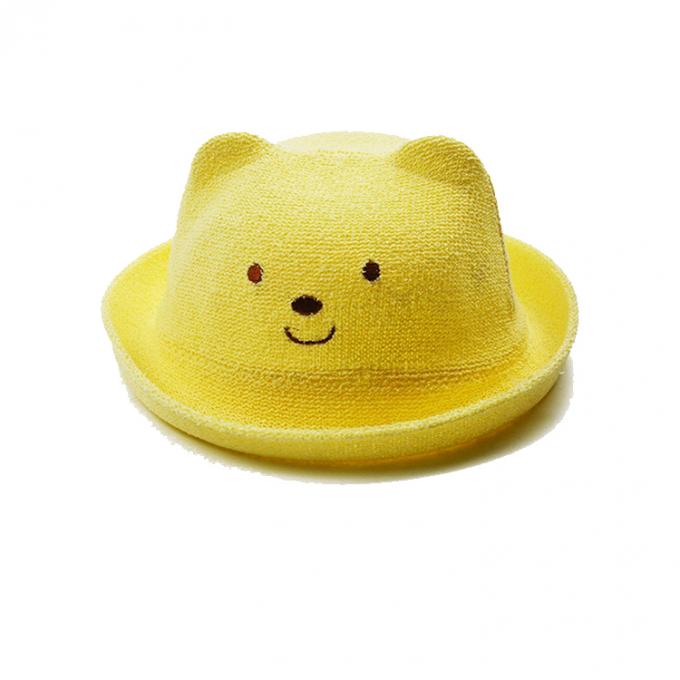 La versión coreana de los niños de los oídos de gato del sombrero del verano del niño del oso