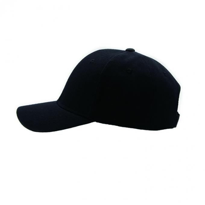 Gorra de béisbol negra de encargo del llano ajustable al aire libre, gorras de béisbol para hombre