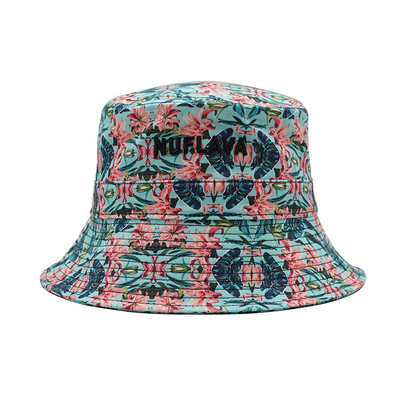 Sombrero bordado del cubo del algodón de la investigación de Logo Fisherman Bucket Caps Outdoor para mujer