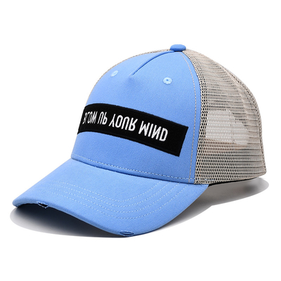 Gorra de camionero de 2 ojales de algodón/poliéster/tela personalizada con logotipo bordado en 3D
