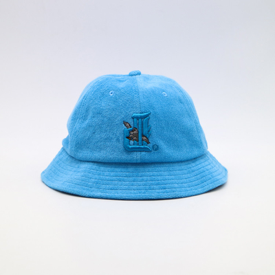 Sombrero de cubo de tela de Terry de borde ancho estilo casual y de moda Logotipo de bordado 3D personalizado