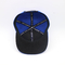 Color azul del borde del Snapback de los sombreros de los paneles plásticos planos adultos del cierre 6