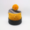 Punto Beanie Hats For Winter Season del peso ligero los 58CM en Grey Yellow negro