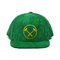 Tela adaptable de la pana del color de los 6 paneles del Snapback del verde unisex del sombrero