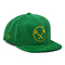Tela adaptable de la pana del color de los 6 paneles del Snapback del verde unisex del sombrero