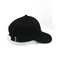 6 Panel Béisbol de algodón negro Sombrero de béisbol ajustable con logotipo bordado