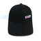 Sombrero impreso caucho negro sólido de encargo de las gorras de béisbol para los muchachos y las muchachas