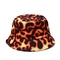 Sombrero peludo del pescador de la piel de imitación del leopardo de la vaca del terciopelo mullido de Bucket Hat Soft para las mujeres