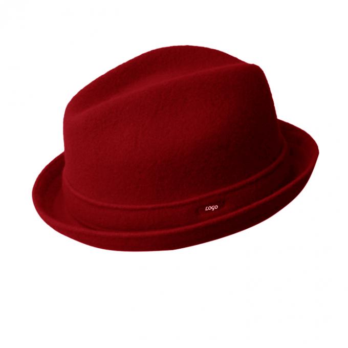 El sombrero de Fedora del jugador de las lanas, lana del sombrero del jazz falsa sentía el sombrero de ala para el hombre