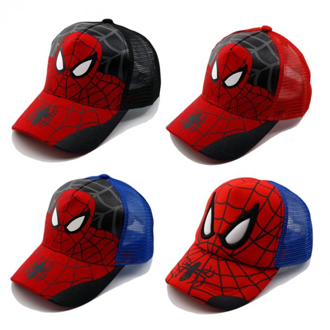 Gorra de béisbol impresa LOGOTIPO de la historieta de Spider-Man para los niños