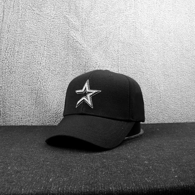 El panel del proveedor 6 de China de la gorra de béisbol de las lanas bordó negro de los sombreros de béisbol