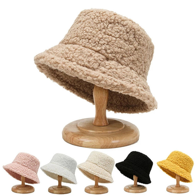 Pescador sólido Hat Autumn Winter Lamb Wool de Harajuku del cubo de la pintada unisex del sombrero los 60cm