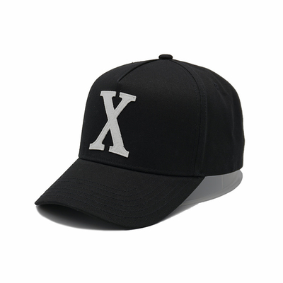 Gorra de béisbol ajustable estructurada de 5 paneles Texto bordado con hebilla de metal