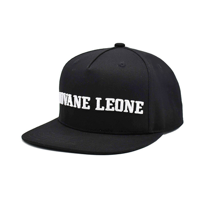 Logo Unisex Black Flat Hats modificado para requisitos particulares con la corona estructurada ajustable