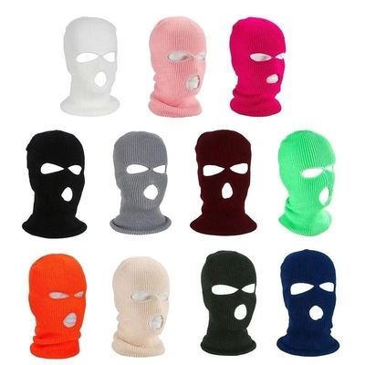 Cubierta para el rostro con tres agujeros Máscara de punto Sombreras Balaclava Ciclismo táctico Sombreras unisex