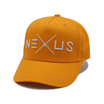 Capa de béisbol con perfiles de visor curvado de correa ajustable con costuras de color de tela coordinadas