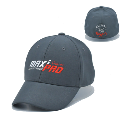 Oem mayorista 6 Panel Gris sombreros de béisbol elásticos personalizados gorras de béisbol cerradas de vuelta