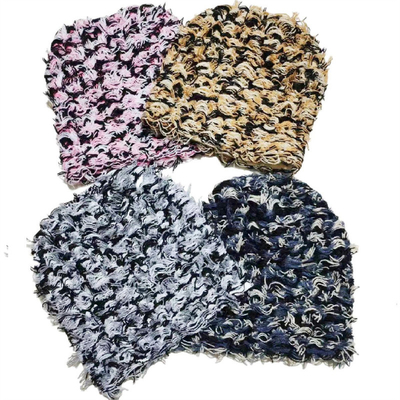 2024 Nuevo Hip Hop Balaclava Distressed Caps de punto Máscara Mujeres Camuflaje al aire libre Veloz Esquí Fuzzy Balaclava Bonies Mujeres Hombres Sombrero