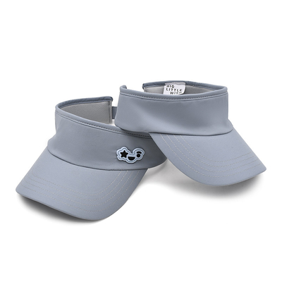 Verano al aire libre Correr con visor solar Sombrero de visor de tenis gris personalizado