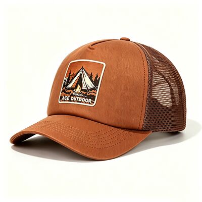 Gorra de camionero con banda para el sudor de algodón con 6 o ojales personalizados, paneles de malla duraderos, cierre ajustable a presión, perfecto para actividades al aire libre.
