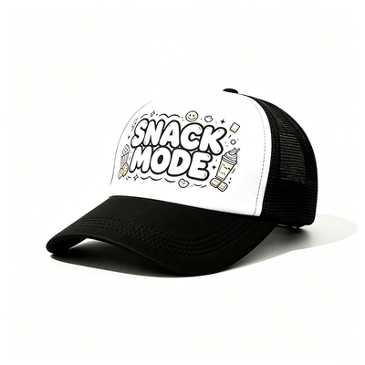 Gorra de camionero curva de 6 paneles con cierre de plástico a presión, ideal para campañas, uniformes de equipo y uso casual