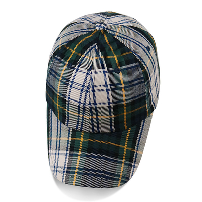 La moda comprobó seis sombreros de béisbol de la tela escocesa del panel/las gorras de béisbol unisex con la hebilla de encargo