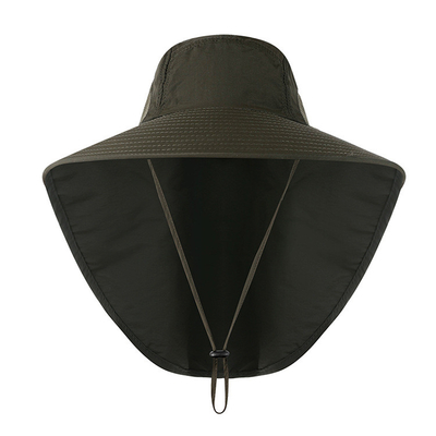 Nuevo pescador al aire libre Hat para la pesca respirable ULTRAVIOLETA anti Safari Hat del casquillo del visera de la protección del cuello del verano de las mujeres de los hombres