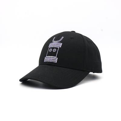 la tela blanco y negro bordada los 60cm Backclosure del uno mismo de las gorras de béisbol construyó los sombreros