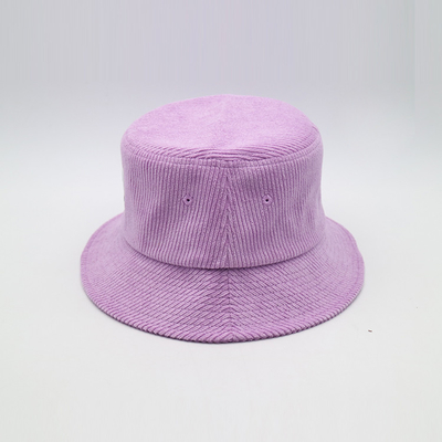 El casquillo 100% del pescador de Bucket Hat Woven del remiendo de las mujeres púrpuras de la pana