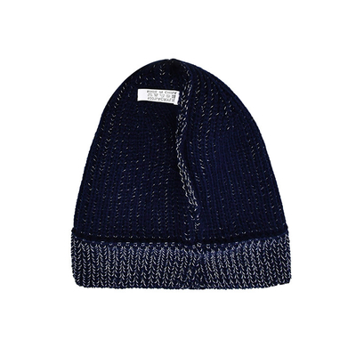 calientes suaves del cráneo del punto de Beanie Hat Men Reflective Yarn del invierno de los 60cm pliegan el puño Beanie Caps diario