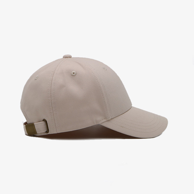 Gorras de béisbol bordadas con hebilla de metal Forro de manchas de tela de algodón unisex 6 paneles