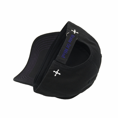 Gorra de béisbol ajustable estructurada de 5 paneles Texto bordado con hebilla de metal