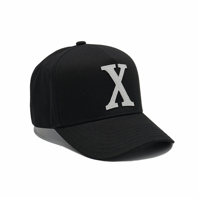 Gorra de béisbol ajustable estructurada de 5 paneles Texto bordado con hebilla de metal