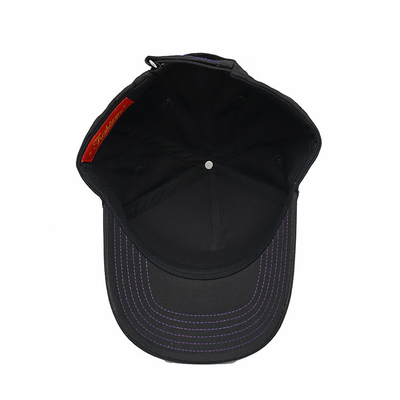 Gorra de béisbol ajustable estructurada de 5 paneles Texto bordado con hebilla de metal