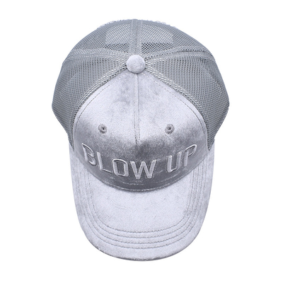 5 sombrero del camionero de Mesh Trucker Caps Custom Suede del ante del bordado del panel 3D