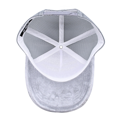 5 sombrero del camionero de Mesh Trucker Caps Custom Suede del ante del bordado del panel 3D