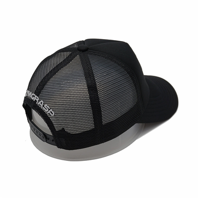 El camionero negro de los deportes del panel de la malla 5 capsula espuma ajustable Mesh Cap de la corona de los hombres y de las mujeres la alta
