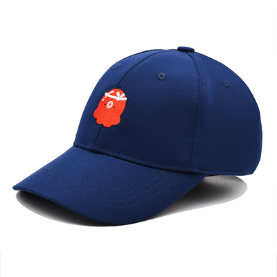 Los 54cm azules logotipo de encargo ajustable unisex de 6 del panel gorras de béisbol del algodón