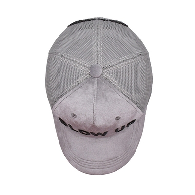 Gray Suede Trucker Hat 3d bordó 5 el panel Mesh Cap