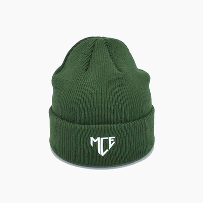 Punto verde único Beanie Hats With Embroidery Pattern del OEM