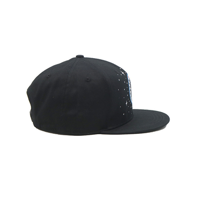 Bordado de encargo Logo Flat Brim Unstructured 6 casquillos planos no estructurados del Snapback del borde de los sombreros del Snapback del algodón del casquillo del panel