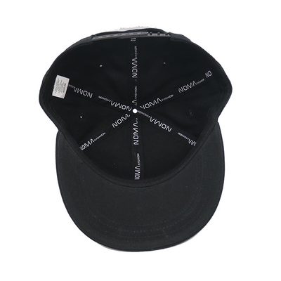 Bordado de encargo Logo Flat Brim Unstructured 6 casquillos planos no estructurados del Snapback del borde de los sombreros del Snapback del algodón del casquillo del panel