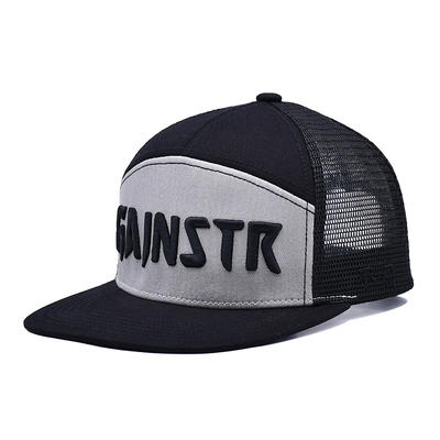 Gorro de malla con visera plana, duradero y transpirable, ajustable, con parte trasera de malla para hombres y mujeres
