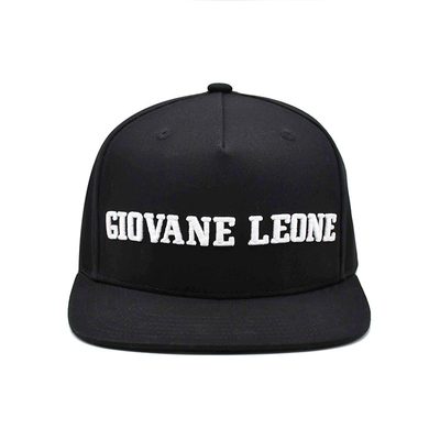 Logo Unisex Black Flat Hats modificado para requisitos particulares con la corona estructurada ajustable