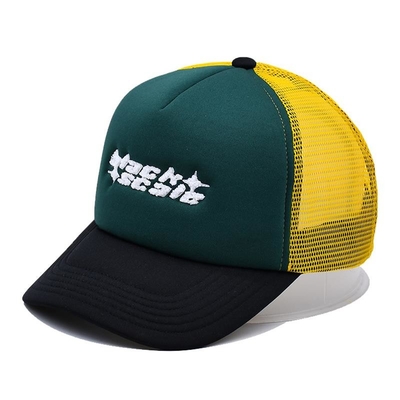 5 Panel de malla de espalda del sombrero del camionero logotipo de bordado personalizado de etiqueta privada gorra de béisbol de espuma
