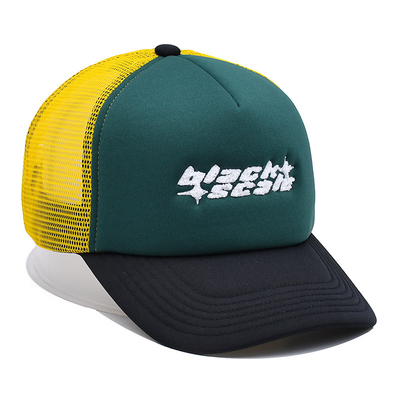 5 Panel de malla de espalda del sombrero del camionero logotipo de bordado personalizado de etiqueta privada gorra de béisbol de espuma