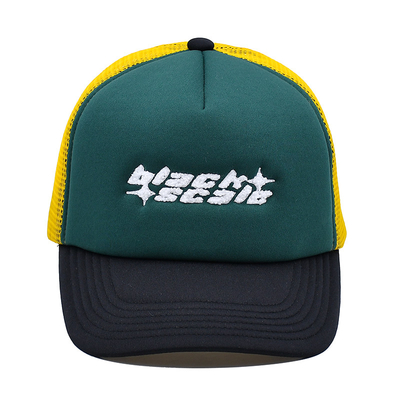 5 Panel de malla de espalda del sombrero del camionero logotipo de bordado personalizado de etiqueta privada gorra de béisbol de espuma