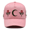 4 Colores de tejido a juego Oculares Sombrero de béisbol de algodón con bordado de luna de flores personalizable