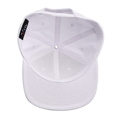 100% de algodón 5 paneles Logotipo de bordado 3D personalizado gorra deportiva al aire libre gorra de plástico corcheta gorra de retroceso